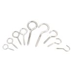 Light & Heavy Duty Screw Eyes & Hooks With Metric A2 Stainless Steel Wood Thread