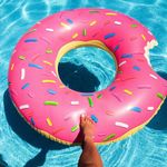 Inflatable Huge 42" DONUT Turbo Tube Swim Ring Doughnut Swimming Lilo Pool Fun