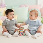 Baby Boy Spanish Knitted Outfit Braces Dungaree Jam Pants Shorts Blue Grey