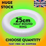 25cm Polystyrene HALF round rounded Rings Wreaths for craft christmas florist 