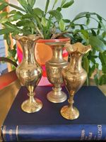 Vintage Bud Vases Trio - Brass