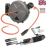 10m Automatic Retractable Air Line Hose Reel & Pneumatic Reciprocating Saw Set