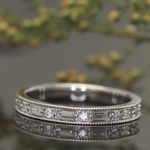 0.80Ct Baguette & Round Cut Diamond Ring 14k White Gold Over Wedding Band Size N