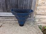 Vintage Cast Iron Drain Rain Hopper INTACT, Reclaimed BLUE  10.25x6.75x9" high