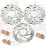 ATV Front Rear Brake Discs Disks & Pads for Yamaha Banshee 350 YFZ 350 1990-2006