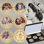 Queen Elizabeth II Platinum Jubilee Gold Plated Coin Set British Royal Family