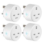 HBN Smart Plug WiFi Socket Work with Alexa Echo and 4 Pack (Indoor), White