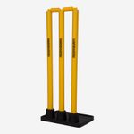 Kookaburra Cricket Plastic Yellow Practice Stumps with Rubber Base - Free P&P