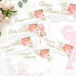 FLORAL BABY SHOWER GAMES Pink Girls party, Bingo, Labour, Scramble, Predictions 