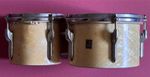 Vintage Premier Bongos Drum England Percussion 50s 60s Stand Yellow Pearl
