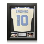 Trevor Brooking Back Signed 1980 West Ham FA Cup Football Shirt. Standard Frame