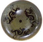 ANTIQUE CHINESE JIZHOU DRAGON 13" CHARGER PLATE BOWL. PROF J. GILBERT McALLISTER