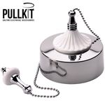 CHROME PULL SWITCH, CHROME BATHROOM PULL CORD LIGHT SWITCH & CHROME PULL CHAIN