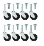 8x Furniture castors wheels (With Inserts) 40 mm For Divan Bed Sofa Settee Chair