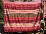 Moroccan Bohemian Multicoloured Fringed Lightweight Bedspread 120” X 68”