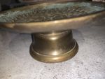 Vintage Brass Pedestal Bowl / Dish – Etched Design