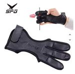 SPG Archery Premium Deerskin Leather 3 Finger Hand Guard, Glove, Bow Hunting.