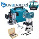 Makita RT001GZ20 40v XGT Brushless Cordless 1/4" Router + Plunge Base + 12PC Set