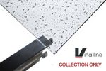 ND Fissured Suspended Ceiling Tiles 595x595 and Black Grid Per 5m2 Complete Kit 