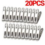 20pcs Super Strong Stainless Steel Clothes Pegs Washing Line Laundry Clip Garden