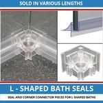 L Shape Shower Bath Screen Seal & Corner Piece | 4-6mm Glass | Gaps from 12-16mm