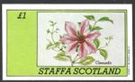 Staffa Scotland, 1982, £1 Flowers, Clematis, MNH Imperf M/S Sheet #M2061