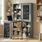 Folding Convertible Desk w/ Blackboard Multifunction Computer Office Workstation