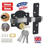 50/70mm Both Sides Garden Security Gate Lock with Double Long Throw Bolt & 5 Key