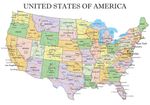 Map of USA United States of America Poster Wall Graphic Optional Laminate A Size