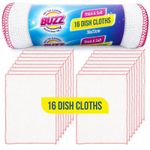 8-24pk White Dish Cloths Washing Up Cotton Absorbent Dishcloth Kitchen Cleaning