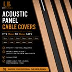 Acoustic Slat Wall Panel Cable Cover 220mm | 10-20mm Gap | Black TV Cable Hider