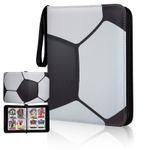Football Card Binder 4 Pocket, Waterproof PU Leather Large, Tan 