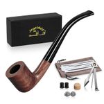 Joyoldelf Rosewood Tobacco Pipe Set - Handmade Wooden Smoking Natural Wood 