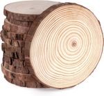 ilauke Natural Wood Slices 12 Pcs 12-13cm Circle Wooden Discs 12pcs - 