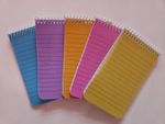 A7 Pocket Note Pads pack of 5 Spiral Multi-coloured Neon Ruled Notebook Notepad