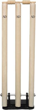 ND Sports Cricket Wickets with Bails & Metal Base Durable & Weather-Resistant