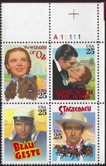 Scott 2445-2448 - Classic Films - Plate Block  (1990) ($1.00 FV) - MNHOG