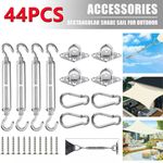 Sun Shade Sail Garden Patio Sunscreen Awning Canopy Stainless Fixing Fitting Kit