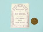 Antique Victorian Tincture of Myrrh for Teeth & Gums Chemist BOTTLE Paper Label