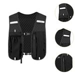 Running Vest Phone Pockets-Lightweight Multi Pocket Vest For Men & Woman Black