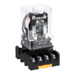 MK2P-I DPDT Power Relay, AC 12V 8 Pin Relay with Socket Base 2NO 2NC JTX-2C