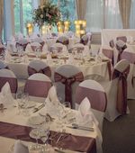 112x used mauve dusky pink Wedding Satin Sashes & 10 table runners