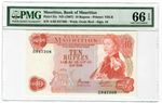 MAURITIUS ND 1967 10 RUPEES GEM UNC PMG 66 EPQ P31c QEII