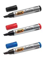 New BIC Permanent Marker Pens 2300 Thick Chisel Tip Marking Point Black Blue Red