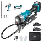 SEESII 12000PSI Cordless Electric Grease Gun,2*2.0Ah Battery+Charger for Farmers