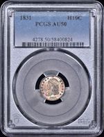 1831 Bust Half Dime H10c PCGS AU50 - Great Color/Toning!