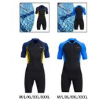 Mens Shorty Wetsuit 1.5mm Neoprene Sun Protective Front Zip One Piece Full Body