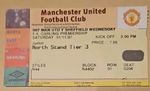 1997/98 - Premier League - Manchester United vs Sheffield Wednesday Ticket Stub 