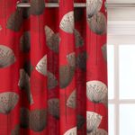 Sanderson Red Dandelion Clocks Curtains 50 x 86 Weighted Bottom Pair