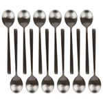 Stainless Steel Teaspoons - 14.5cm - Black - Pack of 12